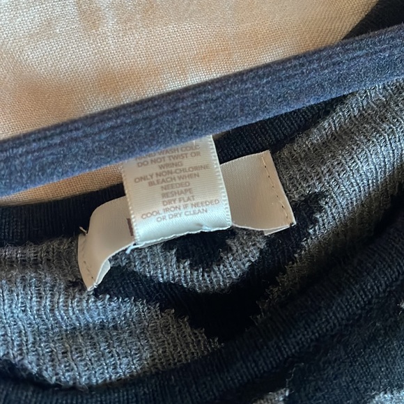 Loft sweater dress short sleeve print cotton viscose blend knit m - Picture 5 of 7